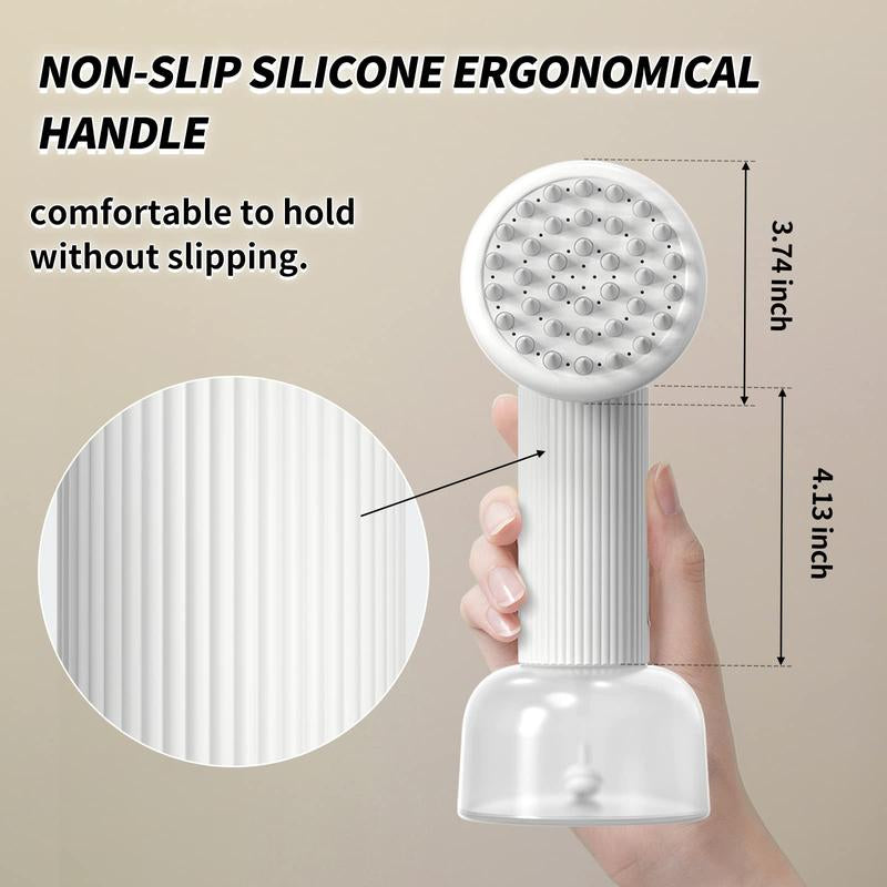 Uahpet Wireless Auto-Foaming Pet Bath Brush with Soap Dispenser - Effortless Lathering for Dogs and Cats
