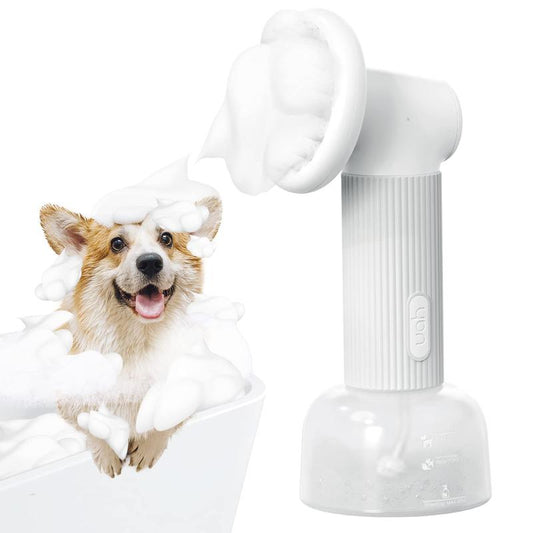 Uahpet Wireless Auto-Foaming Pet Bath Brush with Soap Dispenser - Effortless Lathering for Dogs and Cats