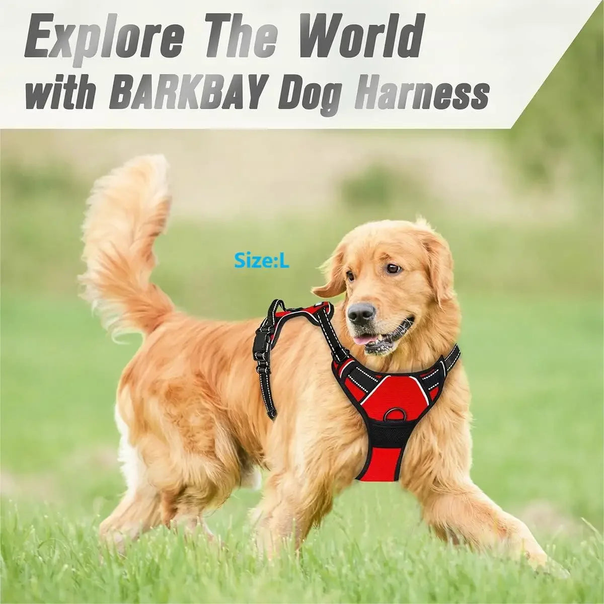 Heavy-Duty Reflective No-Pull Dog Harness with Front Clip and Control Handle 