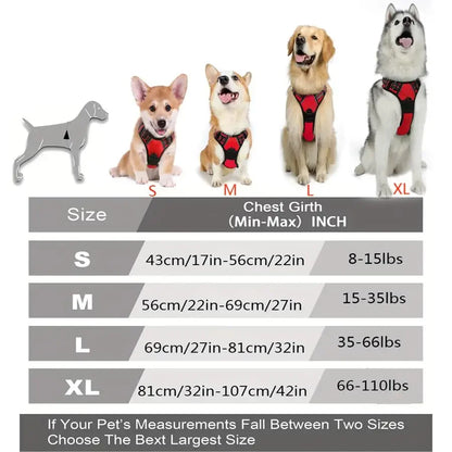 Heavy-Duty Reflective No-Pull Dog Harness with Front Clip and Control Handle 