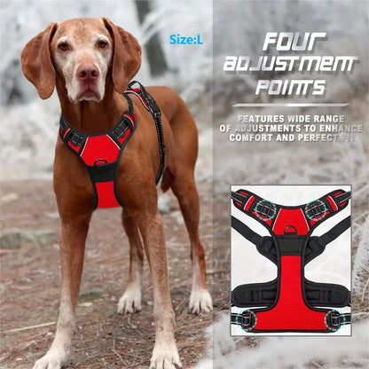 Heavy-Duty Reflective No-Pull Dog Harness with Front Clip and Control Handle 