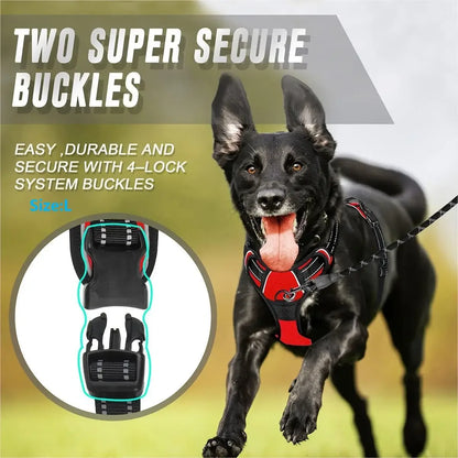 Heavy-Duty Reflective No-Pull Dog Harness with Front Clip and Control Handle 